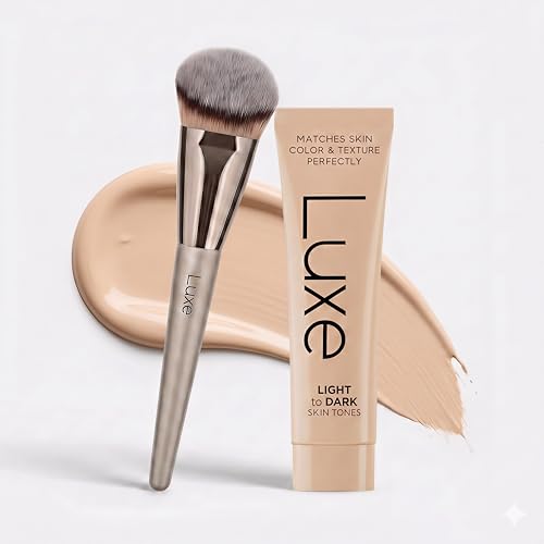 Luxe Changing Foundation for Light to Medium Skin Tone with Essential Brush Set Smooth Buildable Coverage Includes Professional Makeup Brush for Flawless Application