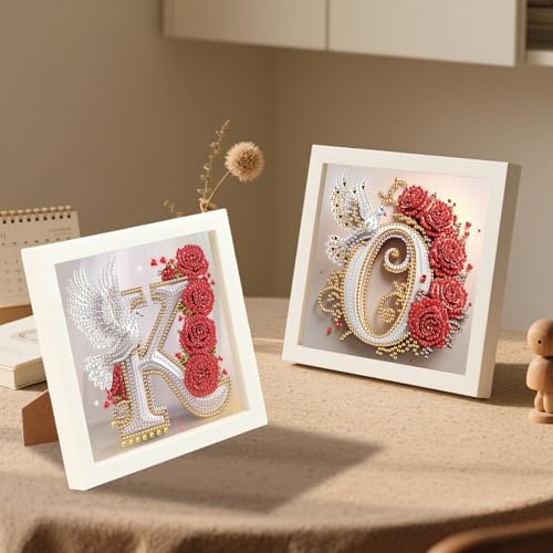 Image of 3 Pack 6x6 Display Frames for Diamond Painting, Square Tabletop Stand Picture Frames for Diamond Art Projects and Completed DIY Artwork