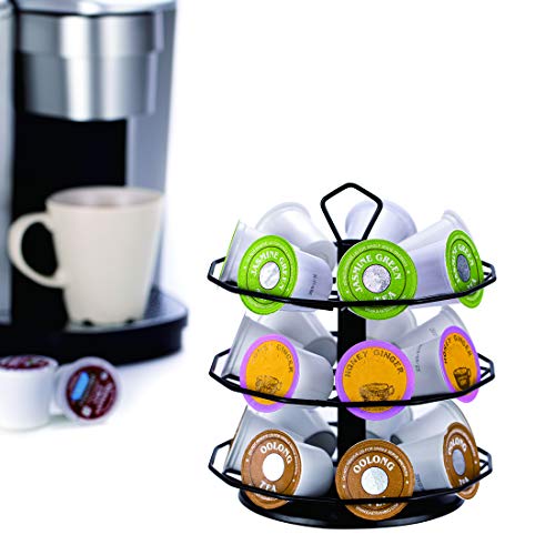 Flagship K cup Holder Carousel 3 Tier for Keurig Pod Holder Metal DIY Install Small for Kcup