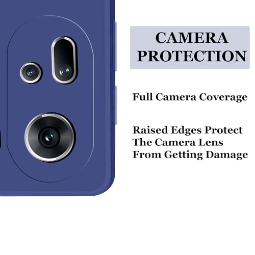 Image of A rtistque Liquid Silicone Back Cover Case for Oppo Reno 11 5G Shockproof TPU Soft Flexible with Camera Protection - Blue