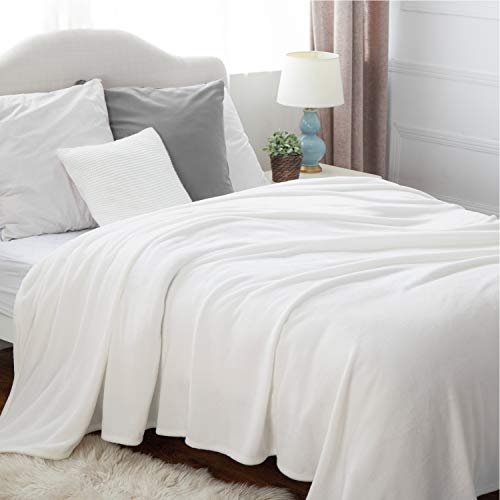 Image of Bedsure GentleSoft Fleece Blankets King Size White - Bed Blanket Soft Lightweight Plush Cozy Fuzzy Luxury Microfiber, 108x90 inches
