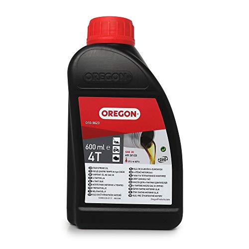 Oregon Aceite de Motor de 4 Tiempos, Aceite Semisintético para Maquinaria de Jardinería, SAE 30 Universal, Lubricante, Anticorrosivo, Protege el Motor y Mejora su Rendimiento, 4T, 600 ml (O10-9623)