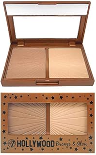 W7 Hollywood Bronze & Glow - Pressed Powder Duo Shimmer Bronzer & Highlighter - Contouring & Highlighting Vegan Makeup