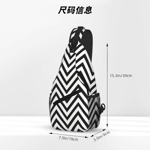Zigzag Stripe Printing Fashion Sling Bag For Men Chest Shoulder Backpack Crossbody Motocycle Daypack For Travel Hiking4