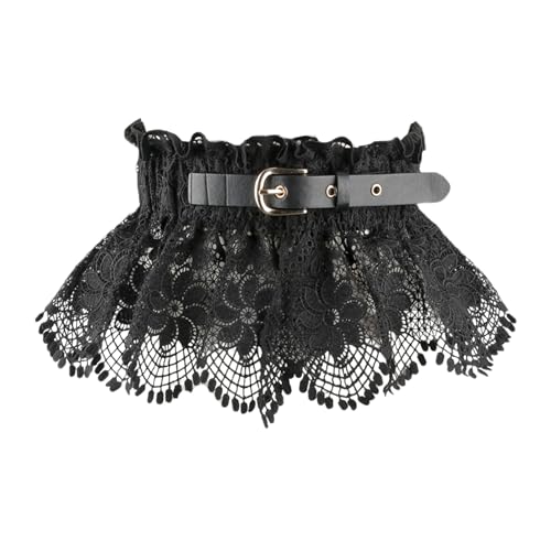Ruffle Lace Waist Belt for Women Wide Corset Waist Dress Belts Cinch Elastic Costume Waistband