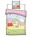 035 Peppa Pig pościel dziecięca/pościel dziecięca, Peppa Pig with Friends, poszewka na poduszkę 40 x 60 + poszewka na kołdrę 100 x 135 cm, 100% bawełna Oeko-TEX