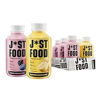 J*ST FOOD Fruity Bundle Trinkmahlzeit – 6×500ml Banana & Berry – 34g Protein, 26 Vitamine & Mineralstoffe, Zuckerfrei, Laktosefrei, Vollwertige Mahlzeit – inkl. 1,50€ Pfand