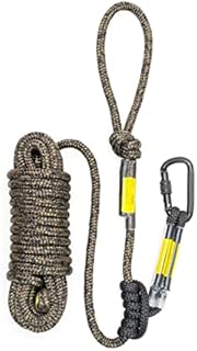 SENFU Hunting Safety Linemans Rope 30ft with Prusik Knot and Single Carabiner for Hunter Climbing Tree Stand Hanging Ladder Stand or Bow Lifeline,Fall Protection When Hunting on Stands