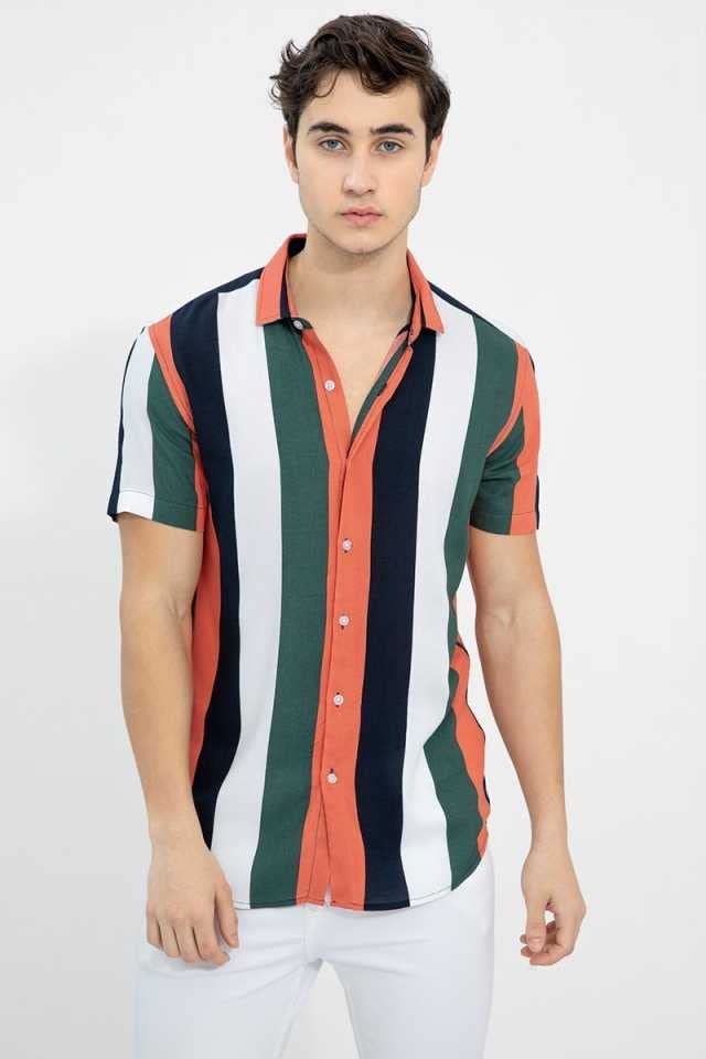 Image of Men's Lycra Digital Print Casual Shirt