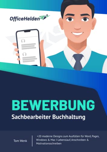 Bewerbung Sachbearbeiter Buchhaltung I +20 moderne Designs zum Ausfüllen für Word, Pages, Windows & Mac I Lebenslauf, Anschreiben & Motivationsschreiben