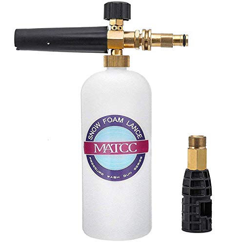 MATCC Foam Cannon Adjustable Snow Foam Lance for SPX Series Pressure Washer Gun Jet Wash with Brass Quick Connector Foam Blaster 0.22 Gallon Bottle