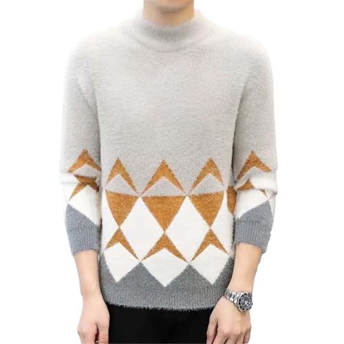 Pull d'automne pour homme en losange tricot chaud hiver style coréen décontracté