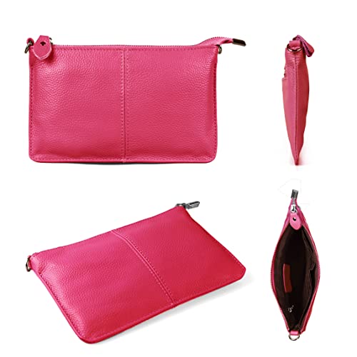 Image of befen Genuine Leather Wristlet Clutch Wallet Purses Small Crossbody Bags for Women with RFID Blocking Card Slots