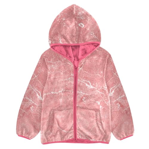 GuoChe Pink Marble Vintage Stone Sherpa Coat