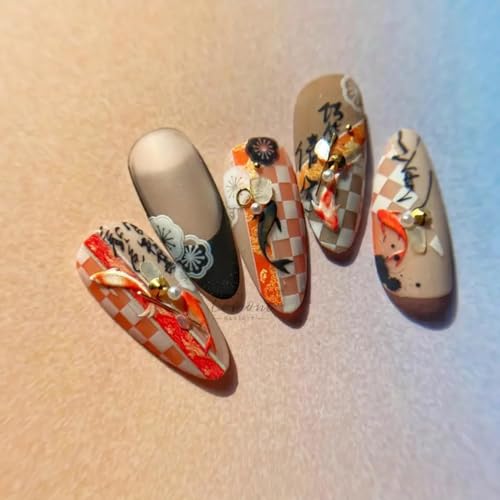 Red Koi Fish Nail Art Sticker Decals Lucky Goldfish 5D Embossed Nail Decals Self-Adhesive Chinese Style Nail Art Accessories Cute Cartoon Ocean Manicure Decals for Women Girls DIY Nail Art Decorations
