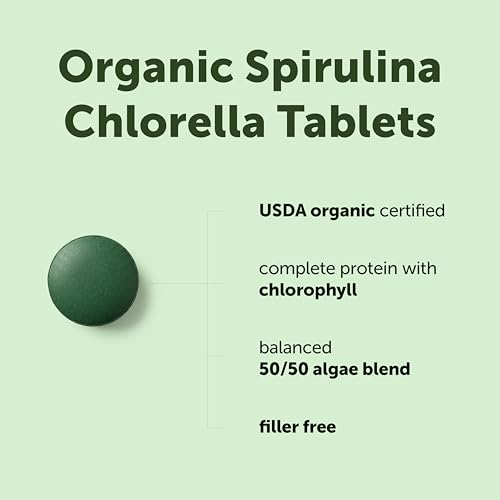Image of Micro Ingredients Organic Spirulina Chlorella Tablets, 720 Count | 4 Month Supply | 50 /50 Algae Blend | Broken Cell Wall | Non-GMO, Filler Free