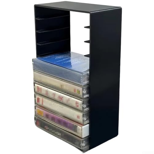 Facile accessibilità: il design accurato consente di riporre le cassette in posizione verticale con titoli visibili, rendendo semplice trovare le tue registrazioni preferite in pochissimo tempo.