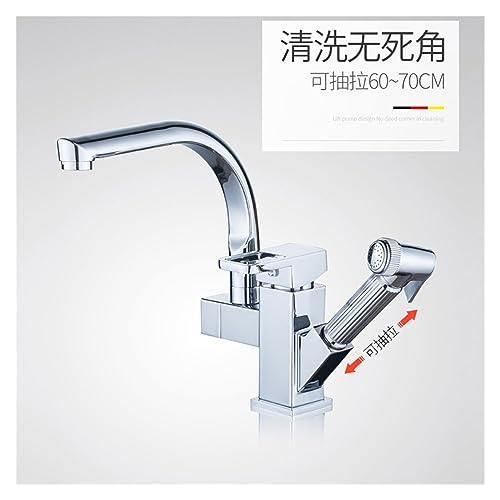 Robinet de cuisine extractible avec bidet spray et commande eau chaude et froide - 6