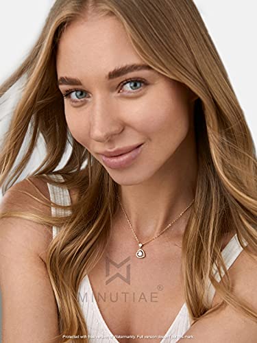 Image of MINUTIAE Love Heart Shape With White Cubic Zirconium Diamond Pendant Necklace for Girls And Women with Extendable Chain