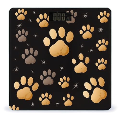 Báscula digital para baño con diseño de huella de perro miniatura 1