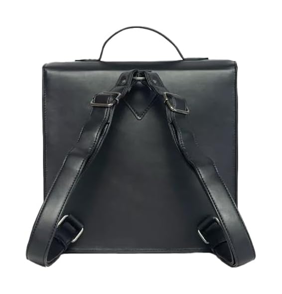 Mad Engine Officially Licensed TV series Wednesday NEVERMORE ACADEMY Solid Black Mini Backpack, Kawaii Cosplay Youth and Adult Bag, Adjustable shoulder4