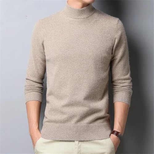 Men’s Autumn Winter Half Turtleneck Sweater Knit Pullover Solid Color Long Sleeve Casual Warm Top2
