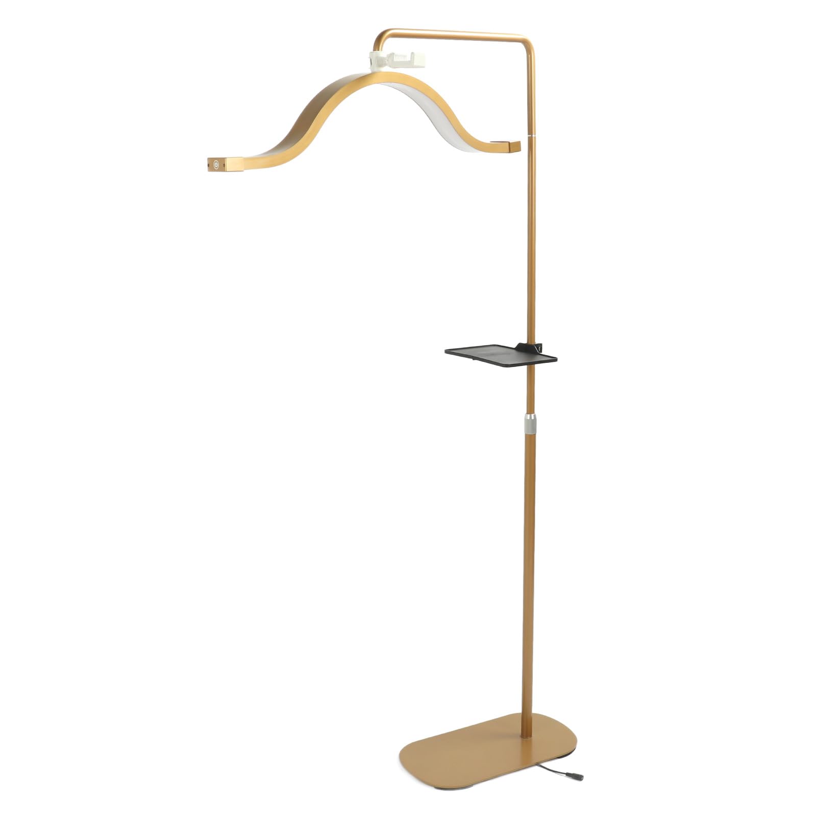 Bewinner Eyelash LED Floor Light, 29inch Half Moon Lamp, 3200K‑5600K Adjustable Color Temperature, Dimmable LED Floor Lamp for Beauty, Skincare, Eyebrows, 45W Gold (UK Plug)