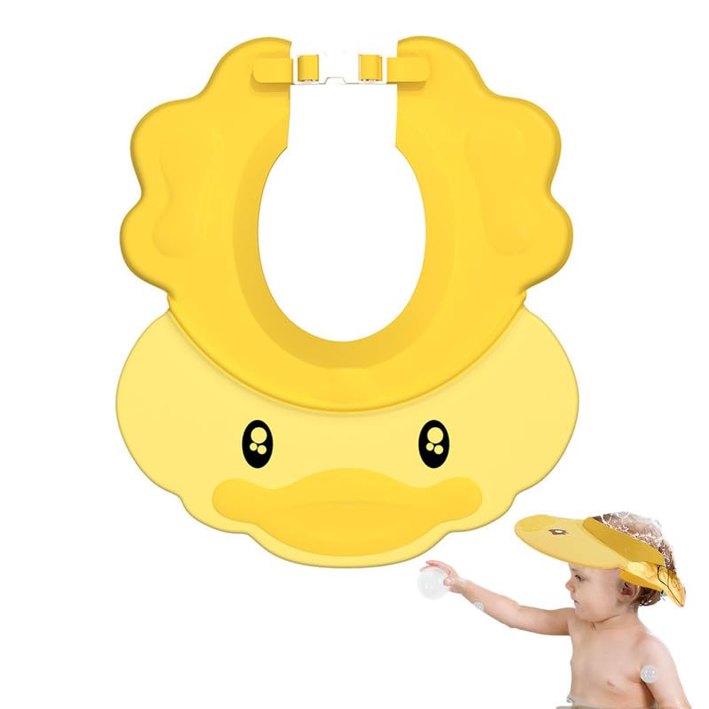 VIKSAUN Gorro de Ducha para Niños Visera Baño Niños, Sombrero Baño Bebé, Ajustable Visera Baño Niños, Gorra Ducha Bebé Impermeable, Protege Los ojos y las orejas para Niños Bebés