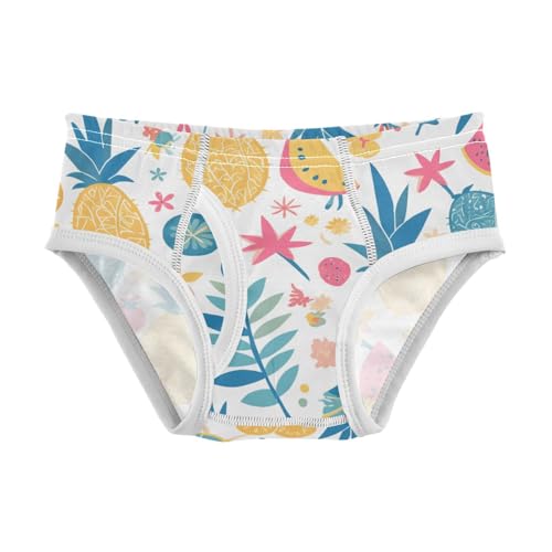 KLL Colourful Tropical Fruits Toddler Boys Soft Nighttime Underwear Breathable Children Undies