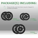 Fitvids 1 Inch Standard Barbell Weight Plates, 2.5 LB to 45 LB Plates for Home Gym Strength Training, Deep Grip Edge - Image 2