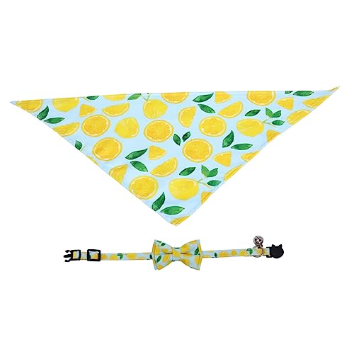 Hohopeti フルーツプリントのペット首輪 猫 犬 ベル 子猫用 猫用スカーフ よだれかけ 蝶結び首輪 通気性 丈夫 2個セット