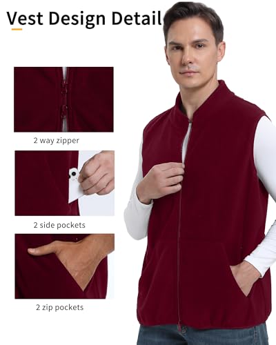 Argstar Men's Fleece Vest with 6 Pockets (S - 2XL, Available in Inner Pockets)4