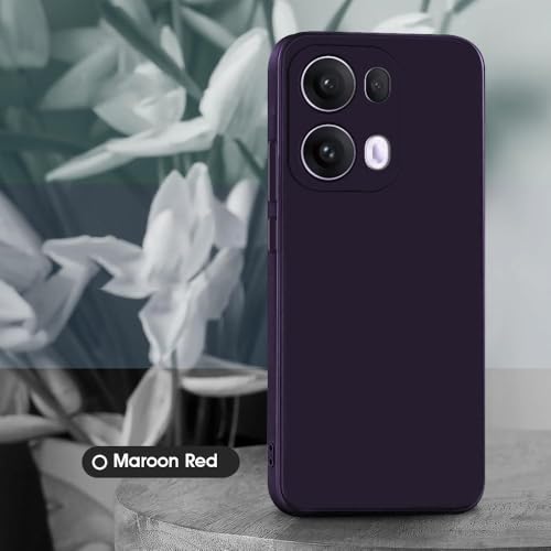 Image of Back Cover for Oppo Reno13 Pro 5G | Full Camera Protection | Premium Liquid Silicon Case | Flexible Bumper Case for Oppo Reno13 Pro 5G (Maroon Red)