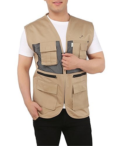 Image of ASHDAN Photographer Durable Vest. Sleeveless Regular Size Outdoor Expedition Jacket. Netted Ventilation