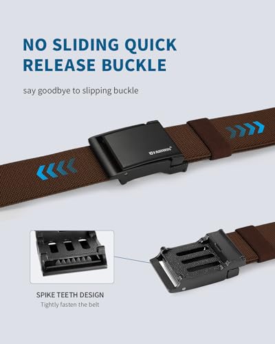 Image of FAIRWIN Men's Tactical Belt, Rigger Belt, Utility Nylon Web Waist Work Belt for Men with V-ring Quick-Release Buckle