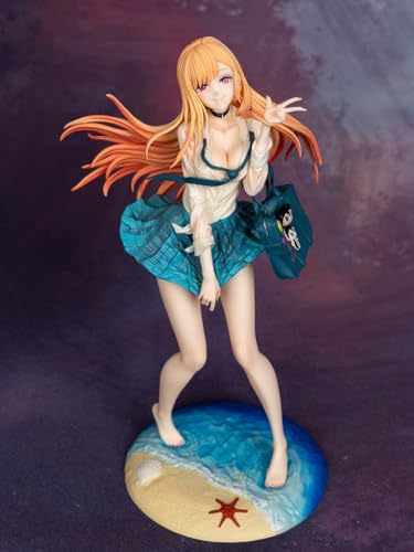 Image of My Dress-Up Darling Marin Kitagawa Elegant Beach Breeze Pose Anime Figure | 27.5cm Premium School Outfit Kitagawa Action Figurine for Table, Desk, Shelf & Display | Gift for Anime Fans