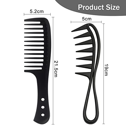 Fotn KCS-47TWO1 Joaoxoko 2 Pcs Wide Tooth Comb, Large Tooth Curl Comb Shark Teeth Hair Hairstyle Tool For Curly Wet Wavy Thick Hair Wigs Barber Salon thumb #1