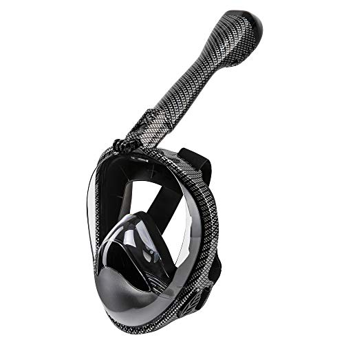 Seavenger Nautilus Full Face Snorkel Mask with New Breathing System (Carbon Fiber, L/XL)