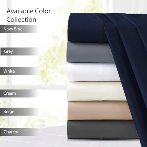 APEX FURNISHINGS Flat Sheet White 100% Egyptian Cotton 300 Thread Count King size Bed Sheets - Breathable and Fade Resistant Hotel Bedding Flat Sheets (250cm x 280cm) - Image 2
