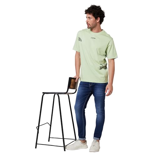 Image of Spykar Men's Comfort Fit N /A Half Sleeve Solid Casual T-Shirt
