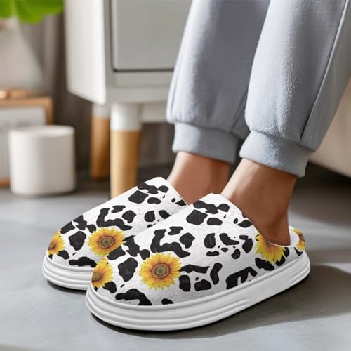 UNICEU Leopard Slippers Women Soft Comfortable Non-slip Slipper Anti-Skid Sole Cozy Fluffy Warm Bedroom House Shoes3