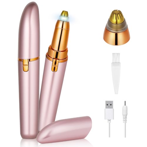 AYBUY Tondeuse à Sourcils pour Femme, Épilateur Sourcil et Rasoir, pour les Sourcils, L'épilation du Visage, des Lèvres et du Nez (Or rose)