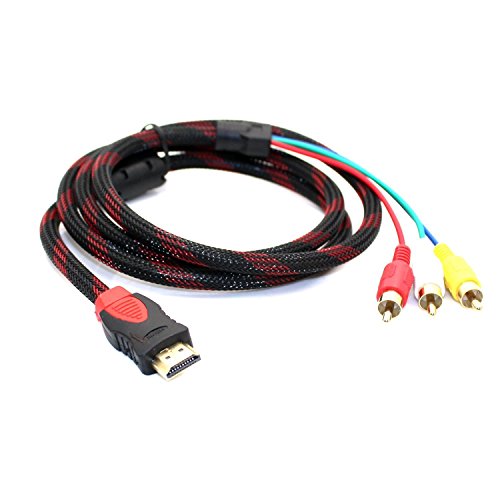 Future Tech MOTONG 5 FT 1.5m HDMI Male to 3RCA Male Extension Cable Converter Adapter for HDTV DVD