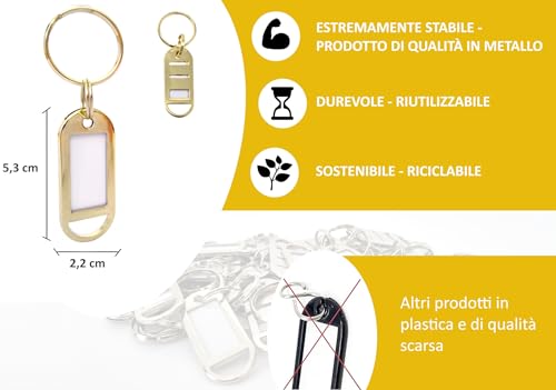 Targhetta Portachiavi in Metallo con Etichetta