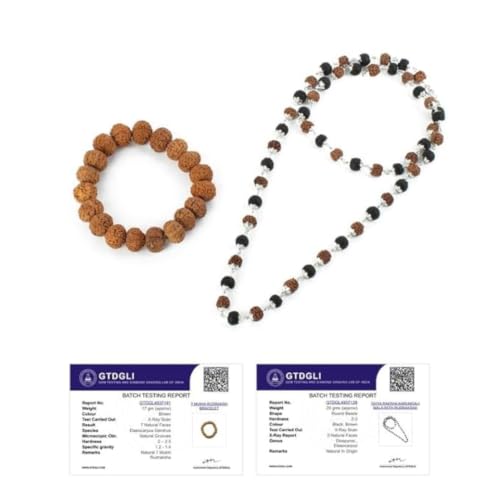 Image of Astrotalk Divya Raksha Rudraksha & Karungali Mala with 7 Mukhi Rudraksha Bracelet | Spiritual Protection, Blessings & Wealth | Natural Ebony Wood Mala | Gift for Man & Woman