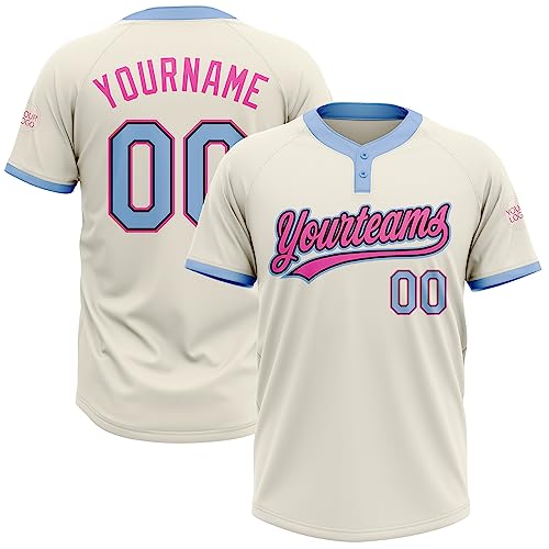 Custom Softball Jerseys, Personalized Short Sleeve Pullover Bomber Coat, Two Button Bomber Jerseys, Stitched Text
