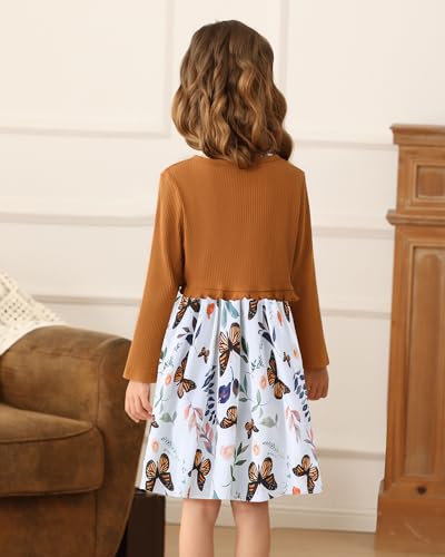 Rosibel Toddler Girl Dress and Cotton Cardigan for 2-8T Flora Patterned Sleeveless Dresses and Shrugs Sets4