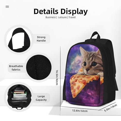 Galaxy Pizza Funny Cat Girls Backpacks School kids Bookbag Children Travel Shoulder Bag Casual Daypack 17 Inch Plus Laptop Bag for Unisex Teens Women Boys4