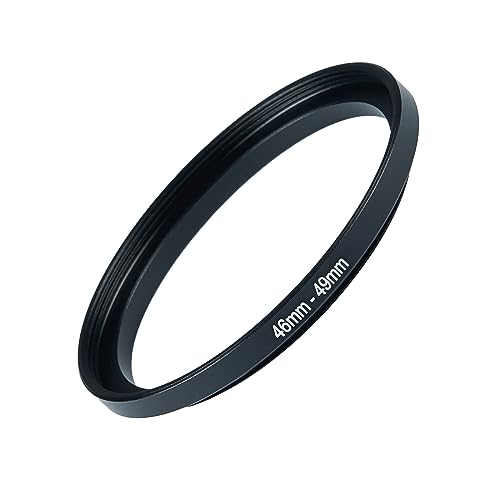 Image of 46mm to 49mm Step-up Adapter Rings Filter Adapter Black Metal Step Down Filter Ring Adapter Compatible with All Brand UV CPL ND Camera Lens Filter Stepping Rings (46mm-49mm)