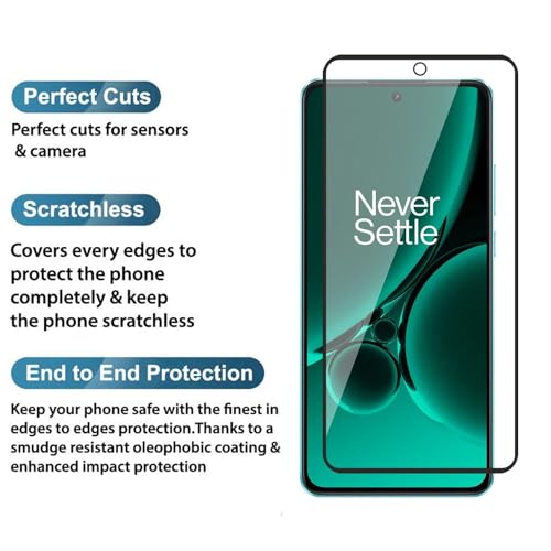 Image of DARKFIT Tempered Glass Premium Screen Protector Compatible for OnePlus Nord CE3 & Nord 3 | Edge to Edge with Easy Installation Kit | Scratch Resistance | HD Clear Glass (Black Border) | Pack of 1